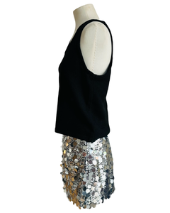 SILVER SEQUIN mini skirt