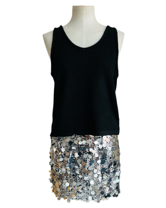 SILVER SEQUIN mini skirt