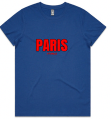 PARIS FRANCE TEE royal blue