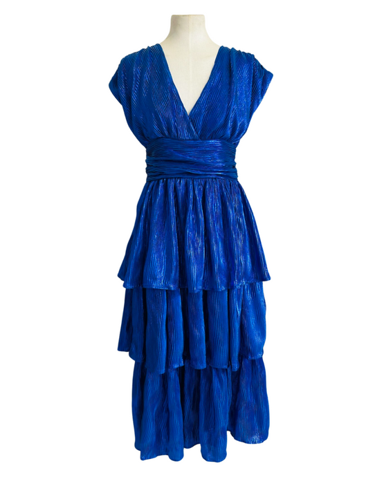 WONDER DRESS metallic blue