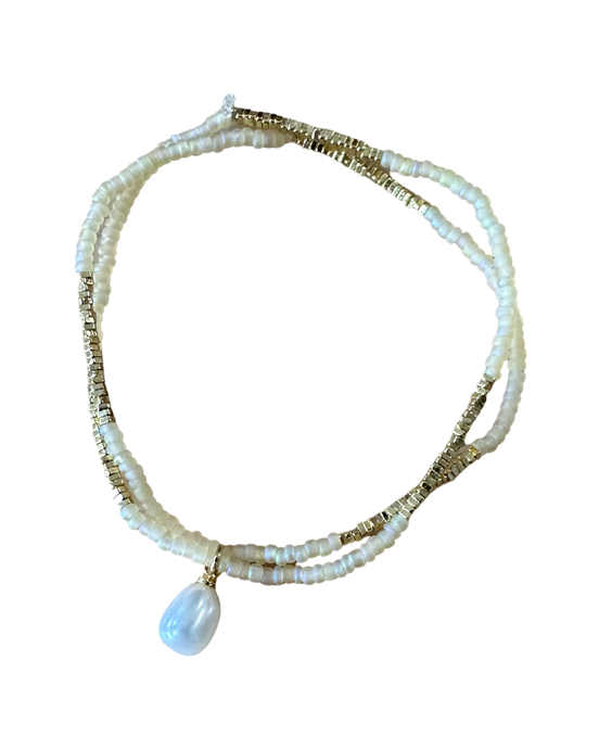 NINA PEARL DROP BRACELET shell