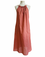 Load image into Gallery viewer, CHARLOTTE LINEN HALTER DRESS coral