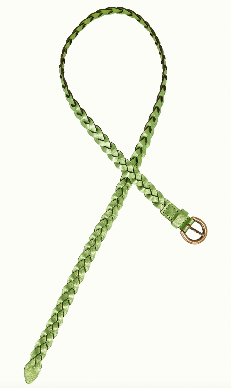 BRAIDED BELT metallic pink or green