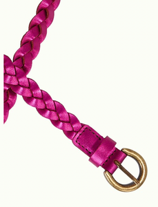 BRAIDED BELT metallic pink or green