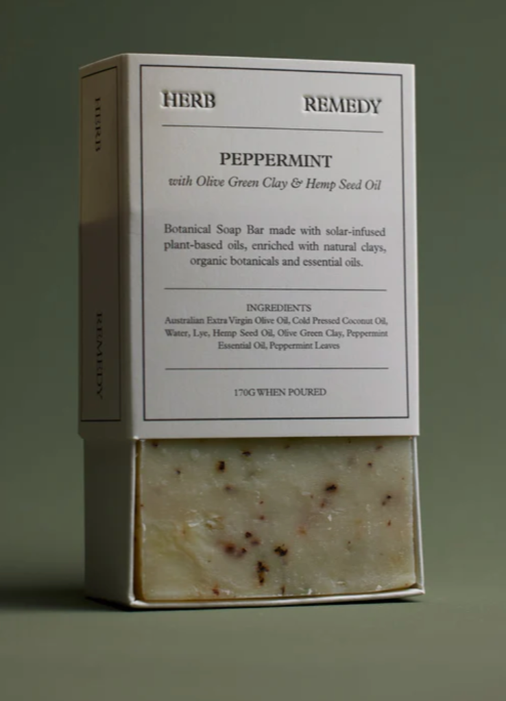 HERB REMEDY BOTANICAL BAR peppermint & hemp seed oil